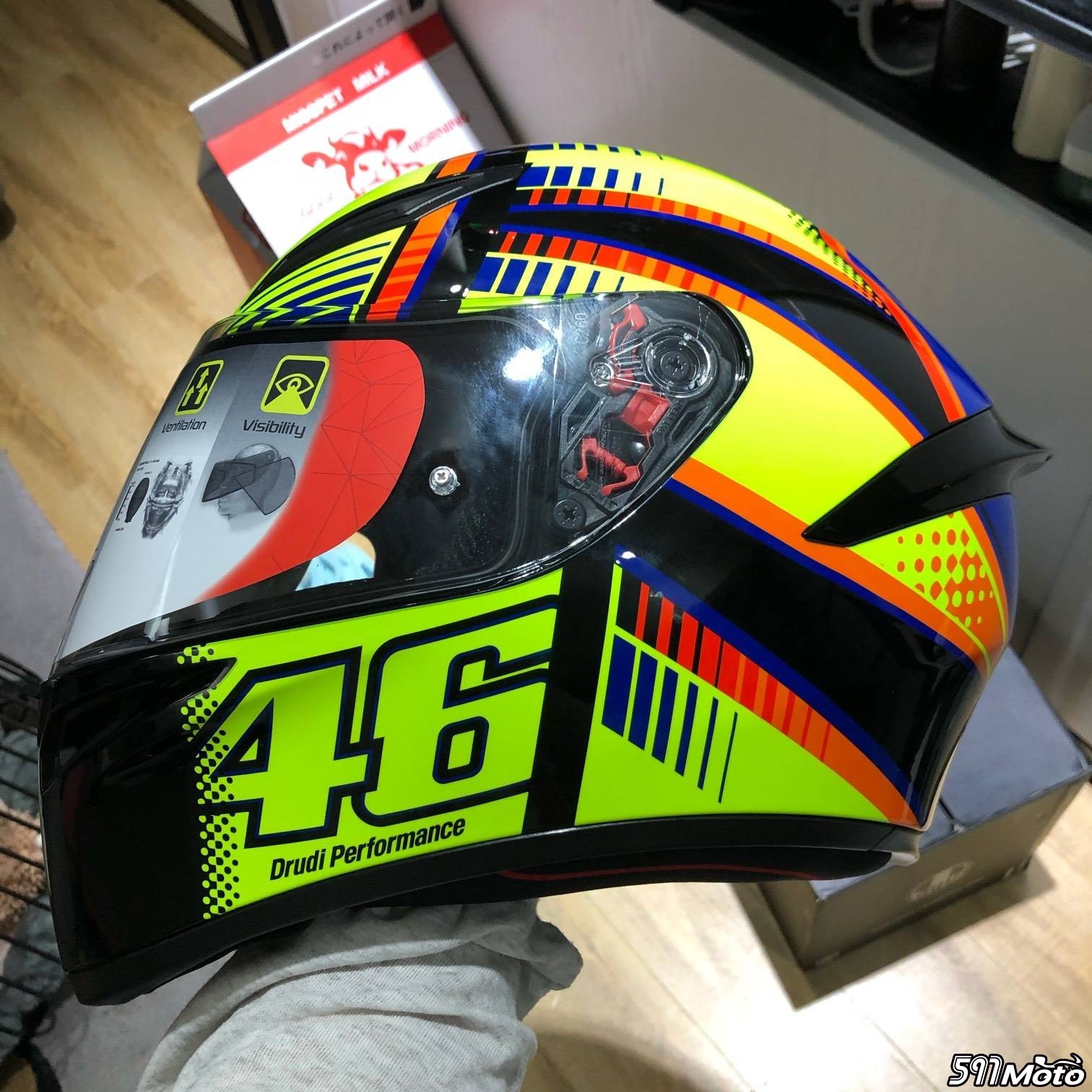 全新agv k1 罗西日月罗拉 尺码l